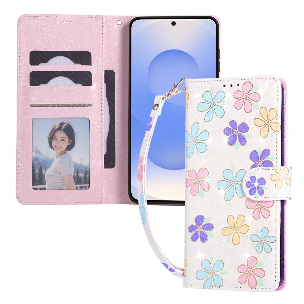  Samsung Galaxy S25 Edge Fodral RFID Färgglada blommor