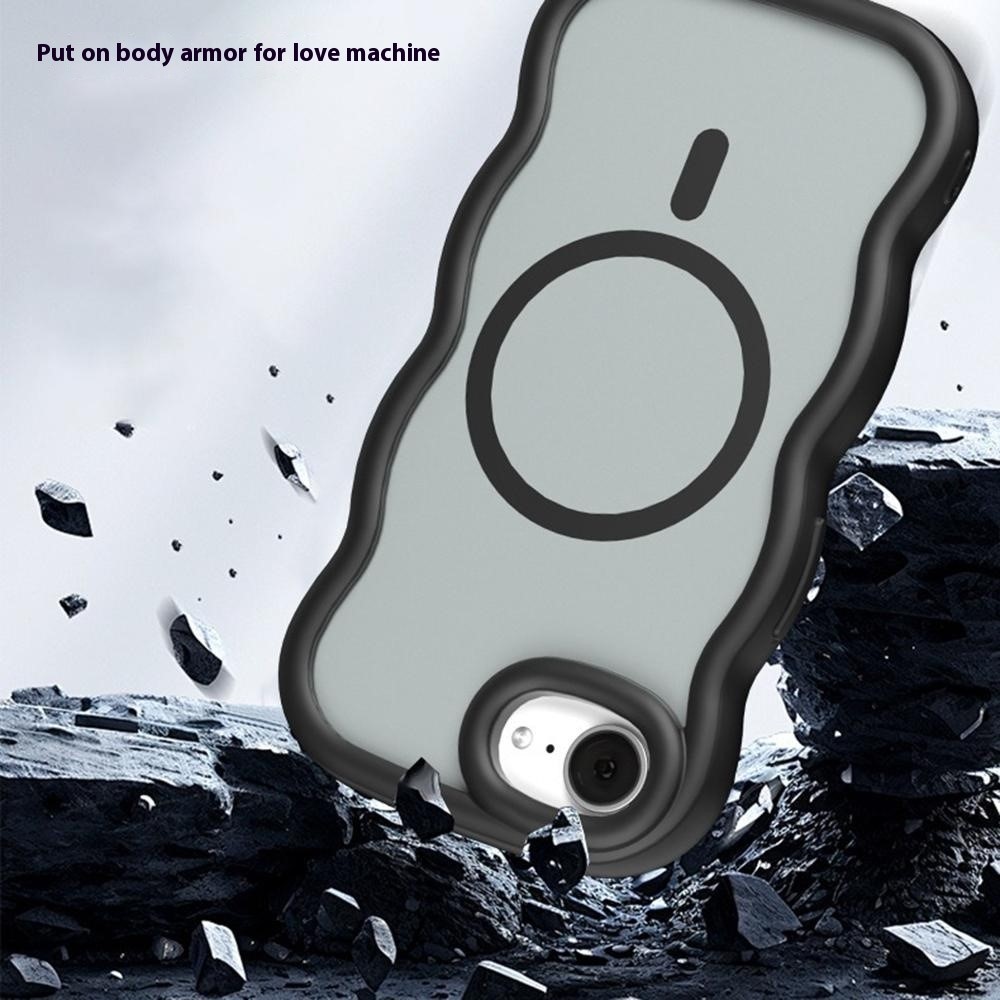  iPhone 17e / 16e Skal MagSafe Wavy Matt Svart