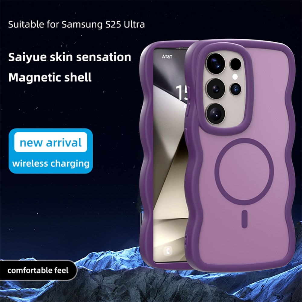  Samsung Galaxy S24 Ultra Skal MagSafe Wavy Matt Lila