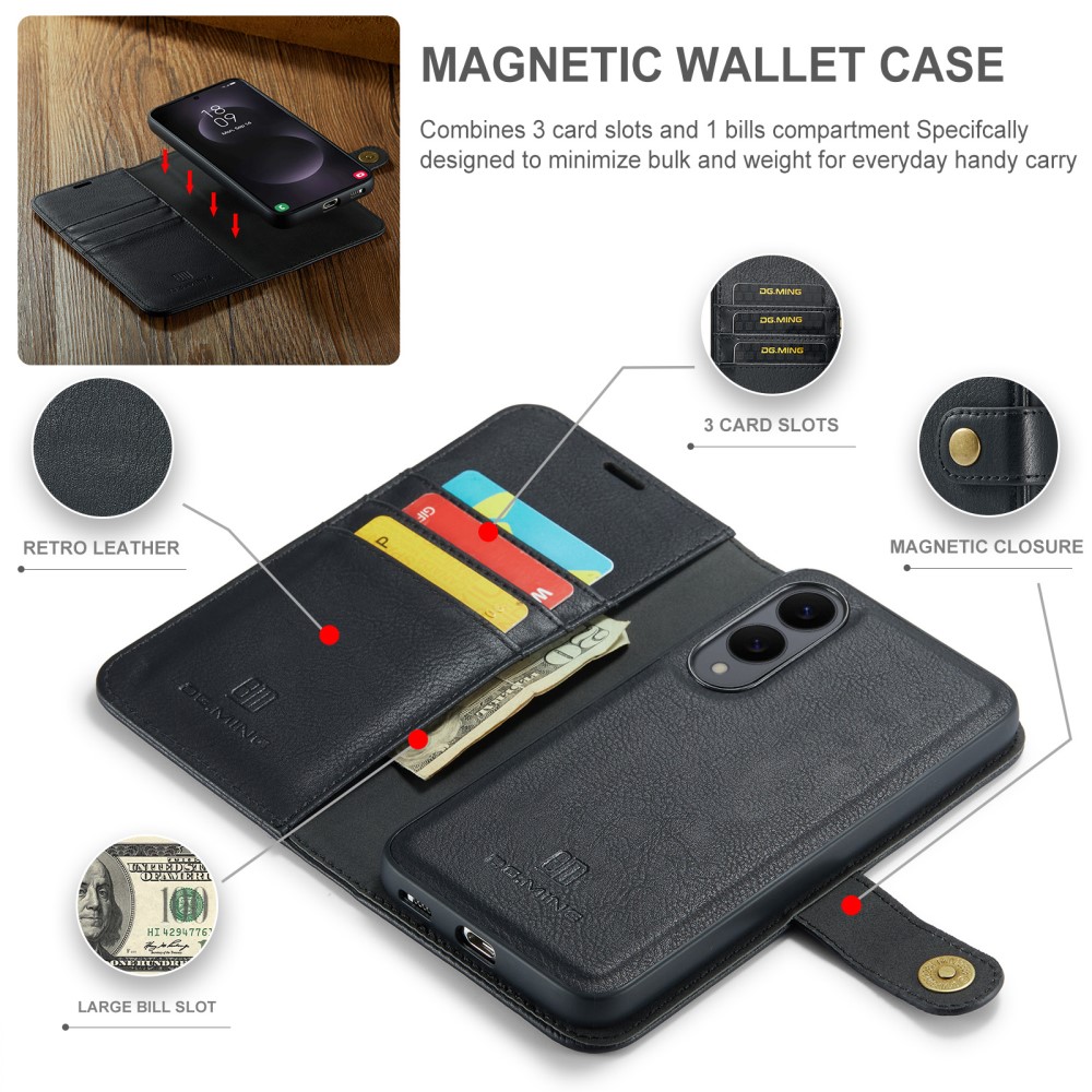 DG.MING DG.MING Galaxy S25 Edge 2in1 Magnet Fodral / Skal Svart