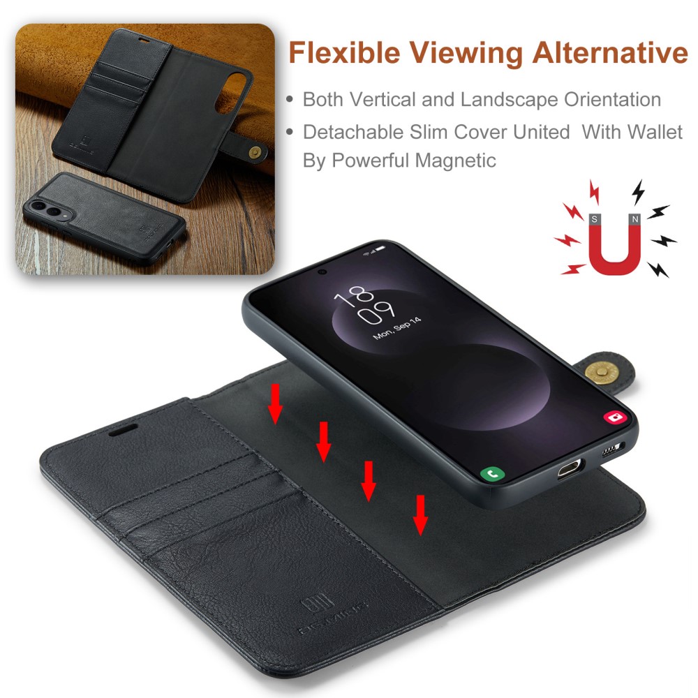 DG.MING DG.MING Galaxy S25 Edge 2in1 Magnet Fodral / Skal Svart