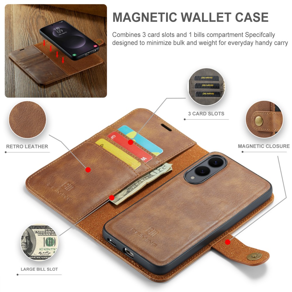DG.MING DG.MING Galaxy S25 Edge 2in1 Magnet Fodral / Skal Brun