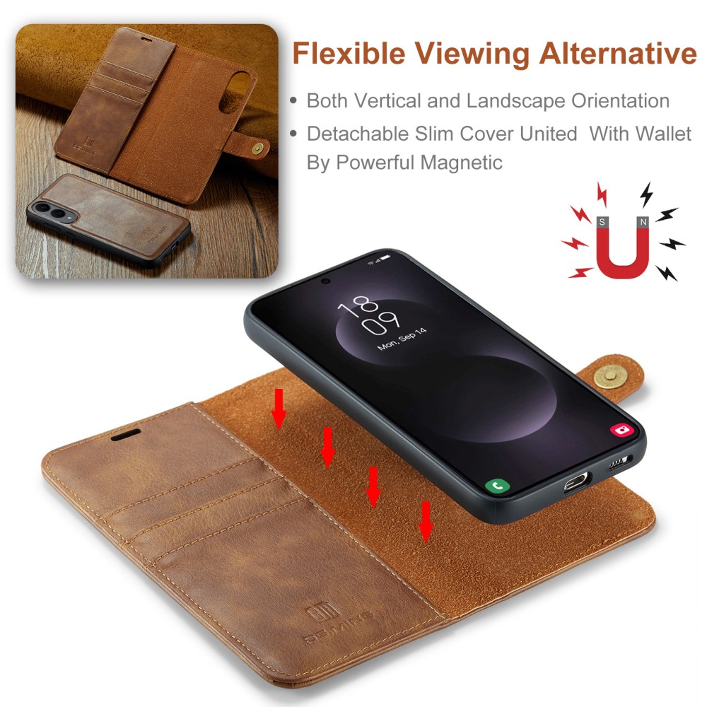 DG.MING DG.MING Galaxy S25 Edge 2in1 Magnet Fodral / Skal Brun