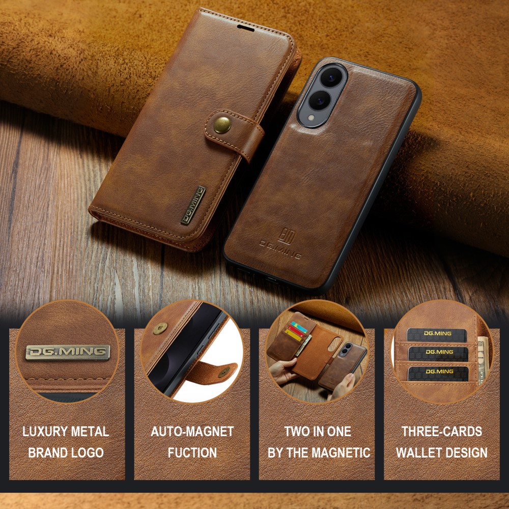 DG.MING DG.MING Galaxy S25 Edge 2in1 Magnet Fodral / Skal Brun