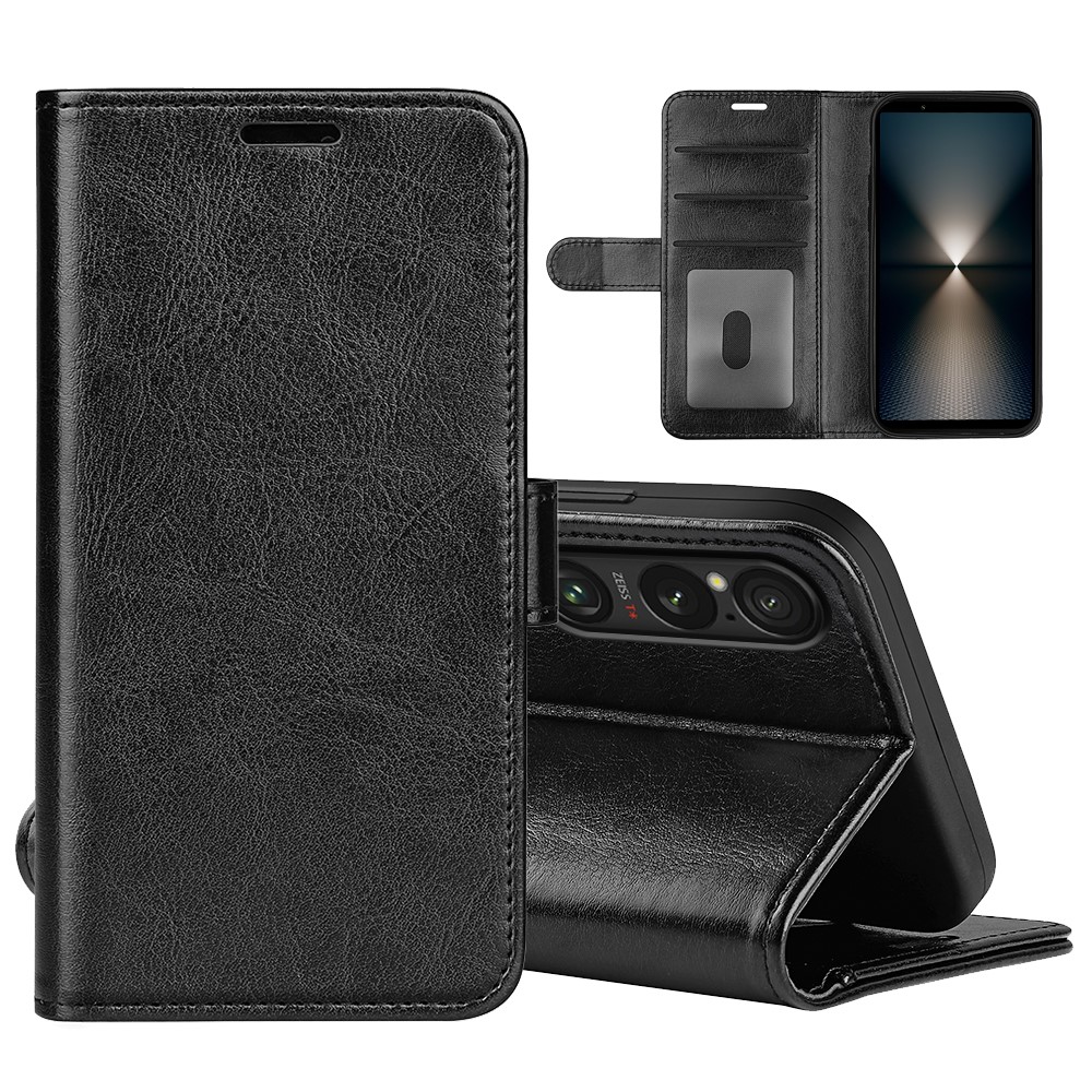  Sony Xperia 1 VII Fodral Crazy Horse Läder Svart