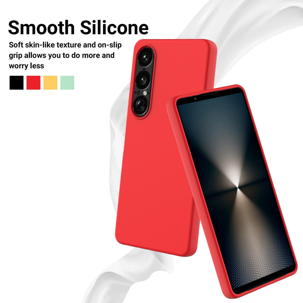  Sony Xperia 1 VII Skal Liquid Silikon Röd