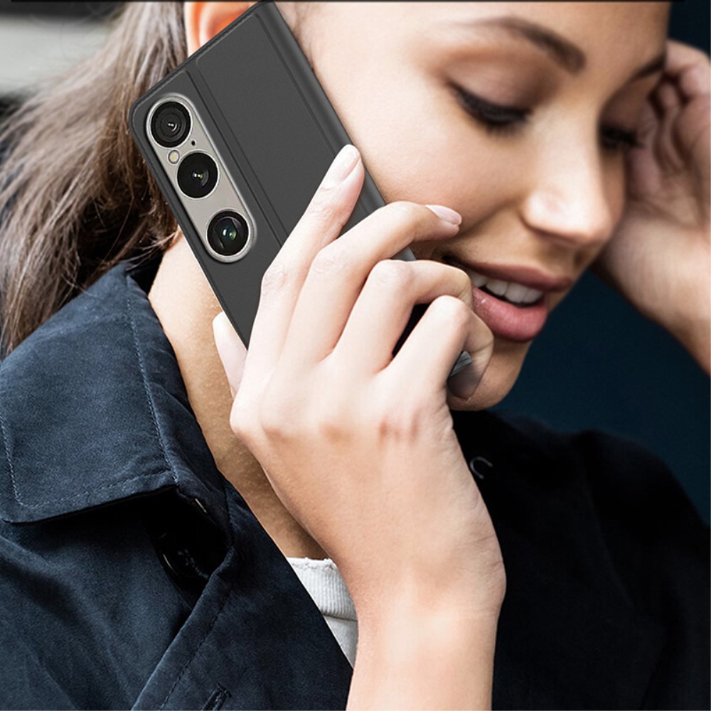  Sony Xperia 1 VII Fodral Flip Läder Svart