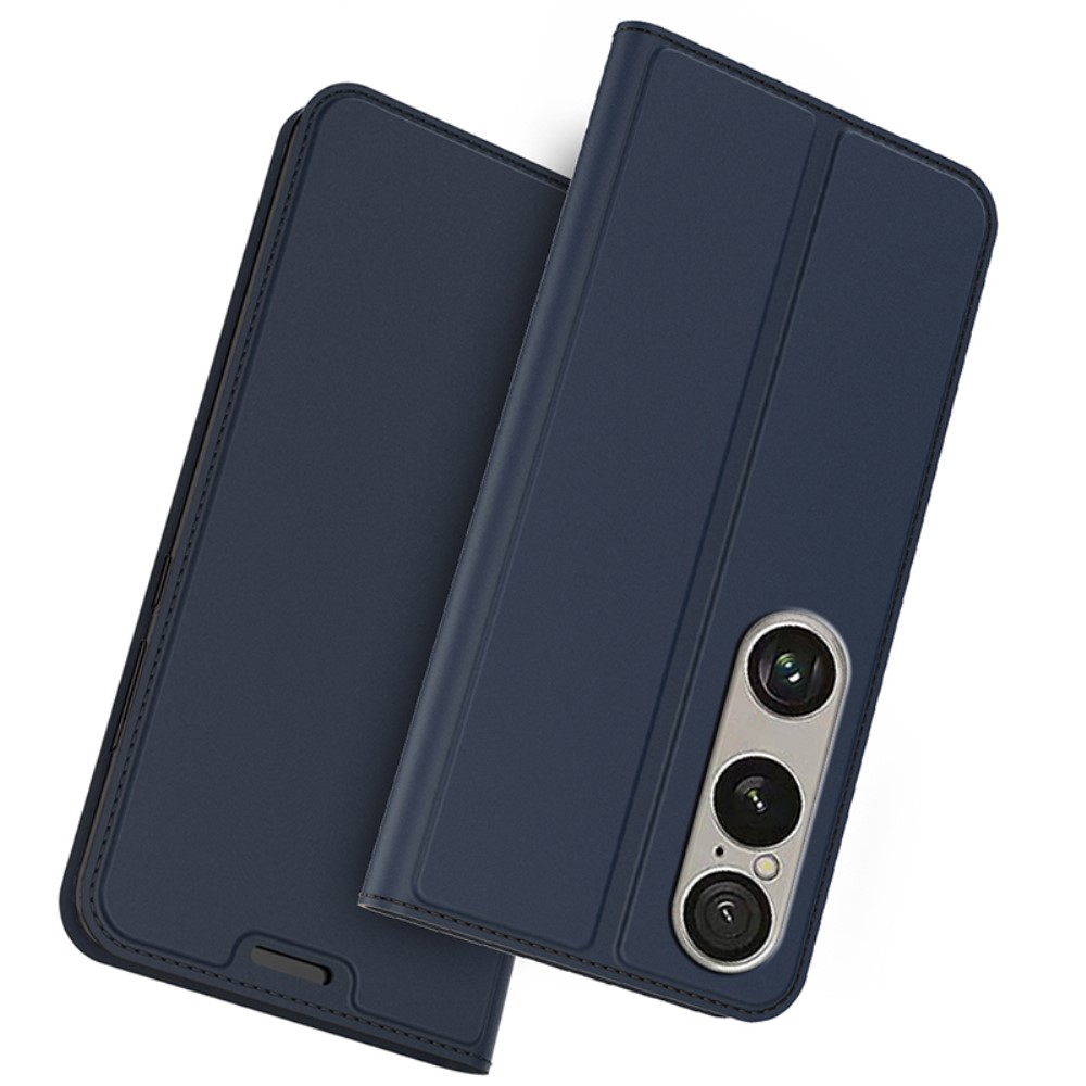  Sony Xperia 1 VII Fodral Flip Läder Blå