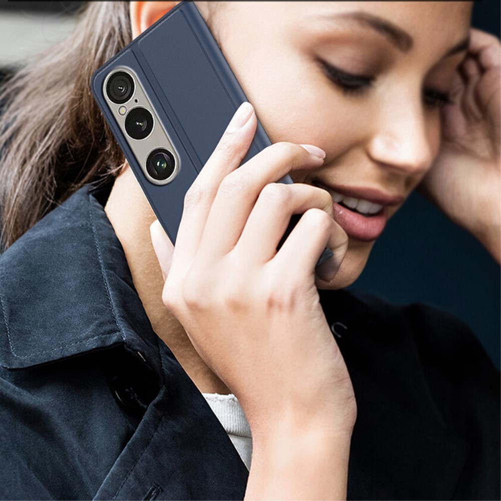  Sony Xperia 1 VII Fodral Flip Läder Blå