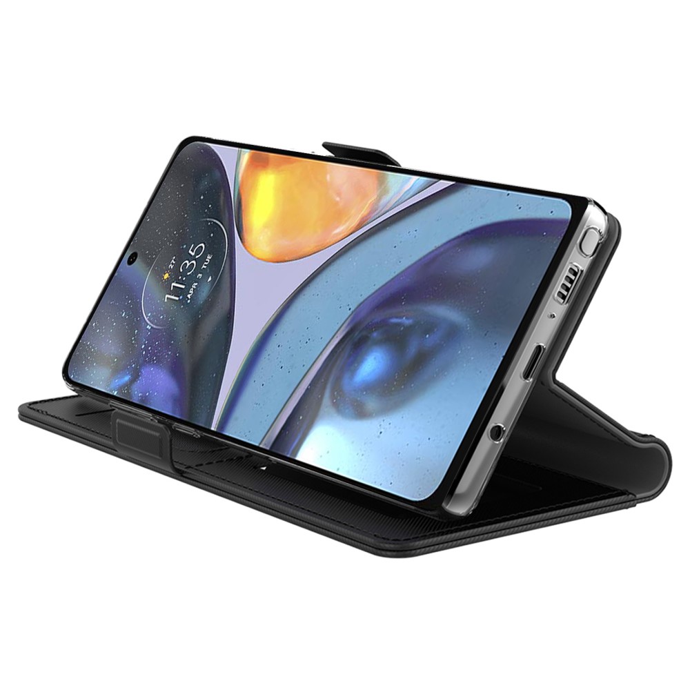  Motorola Edge 60 / 60 Fusion Fodral Med Kortfack Läder Blå