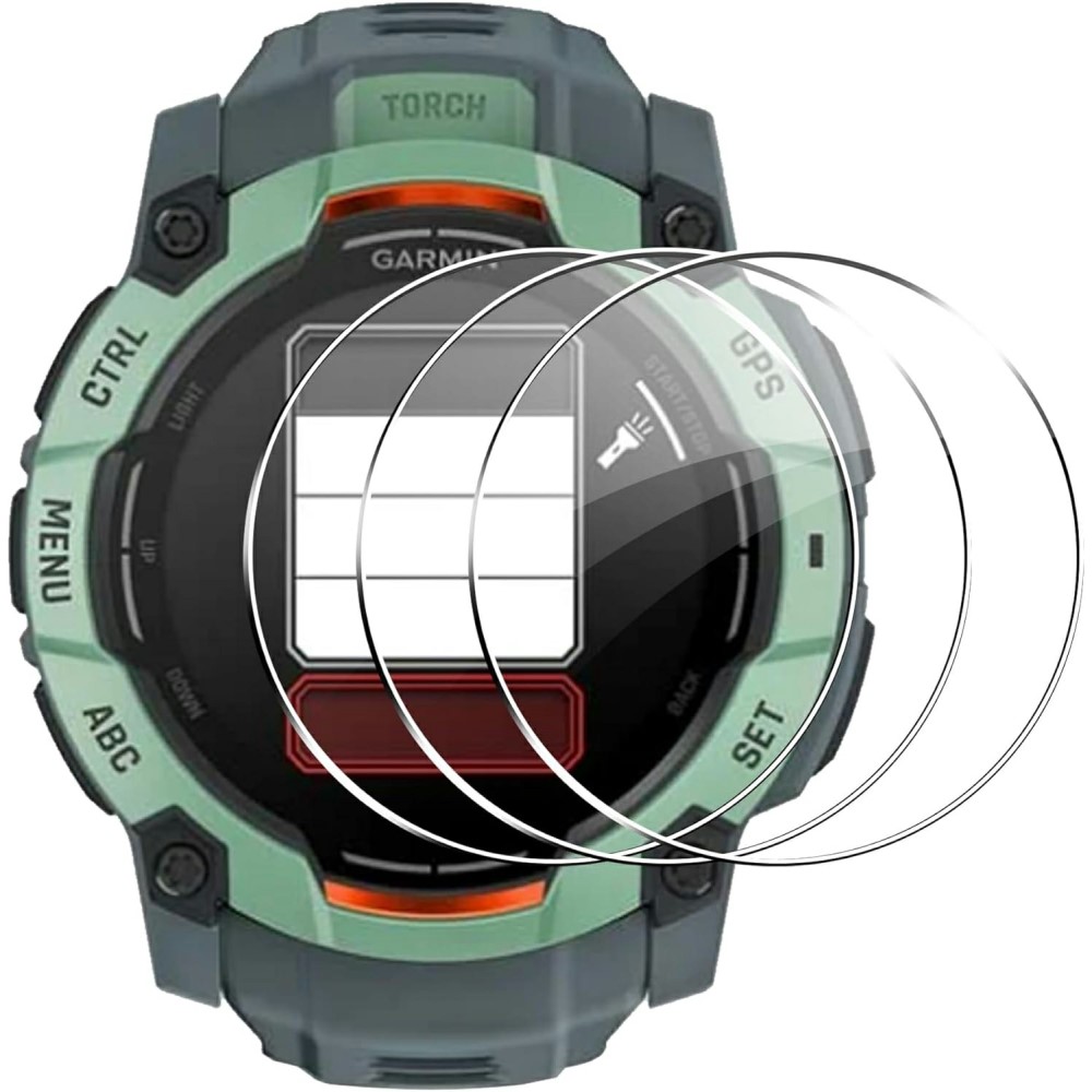 Garmin Instinct 3 45 mm 3-PACK Skärmskydd Härdat Glas