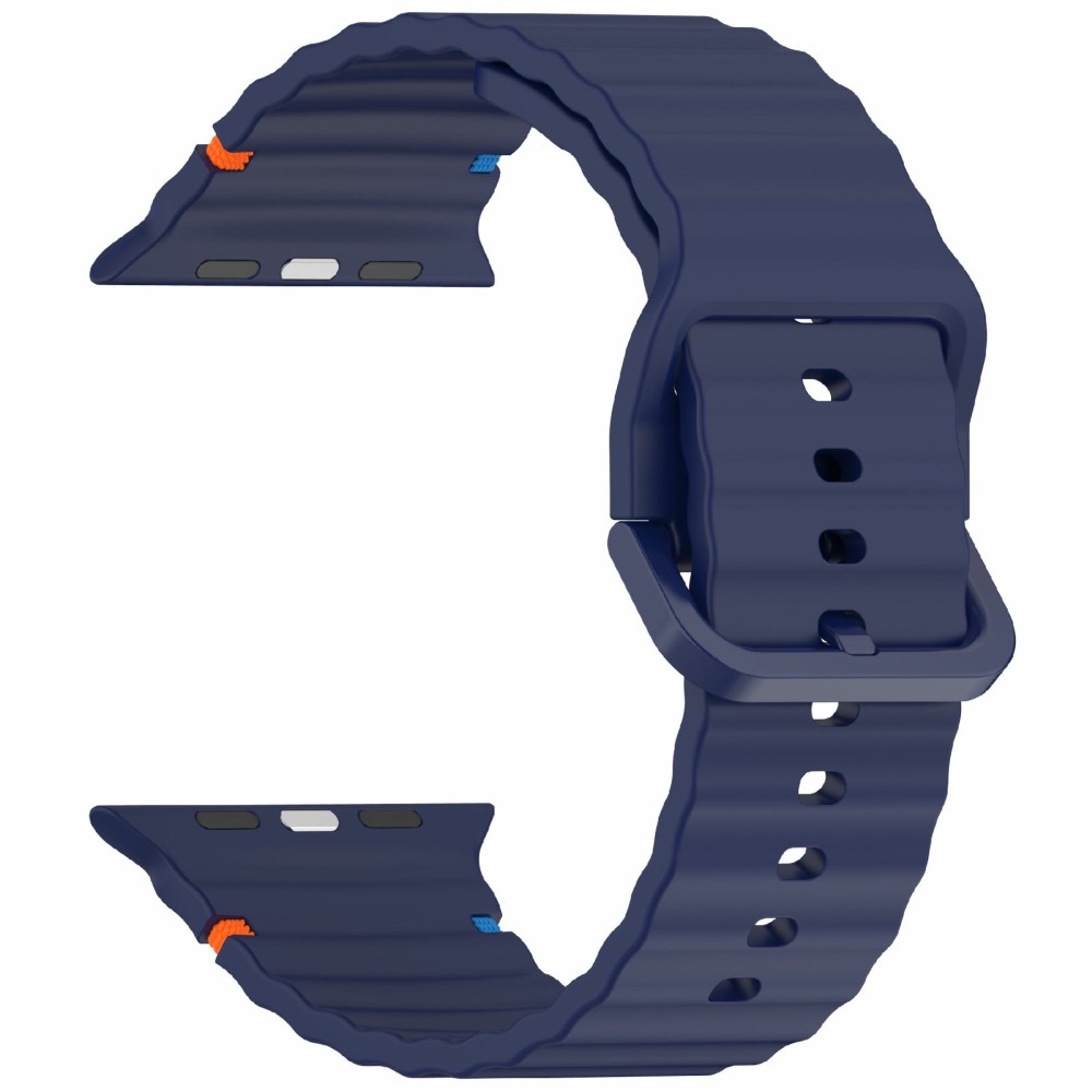  Apple Watch 42/44/45/46/49 mm Armband Silikon Wave Blå