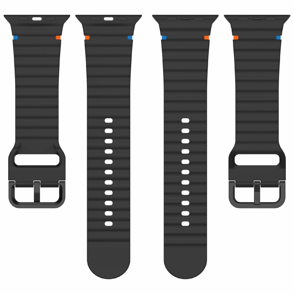  Apple Watch 42/44/45/46/49 mm Armband Silikon Wave Blå