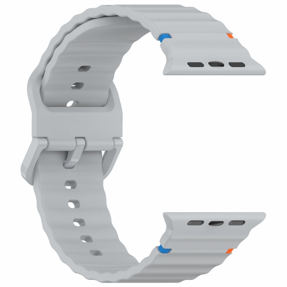 Apple Watch 42/44/45/46/49 mm Armband Silikon Wave Grå