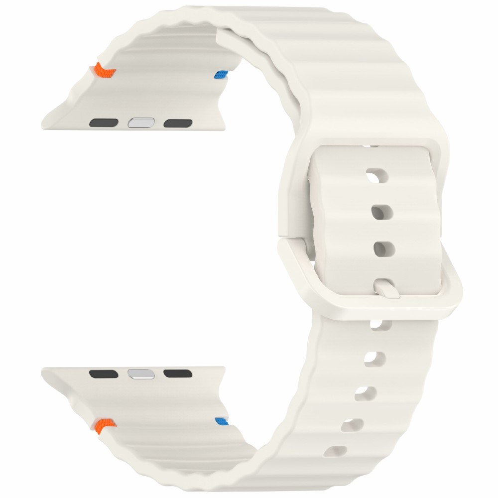 Apple Watch 42/44/45/46/49 mm Armband Silikon Wave Off White
