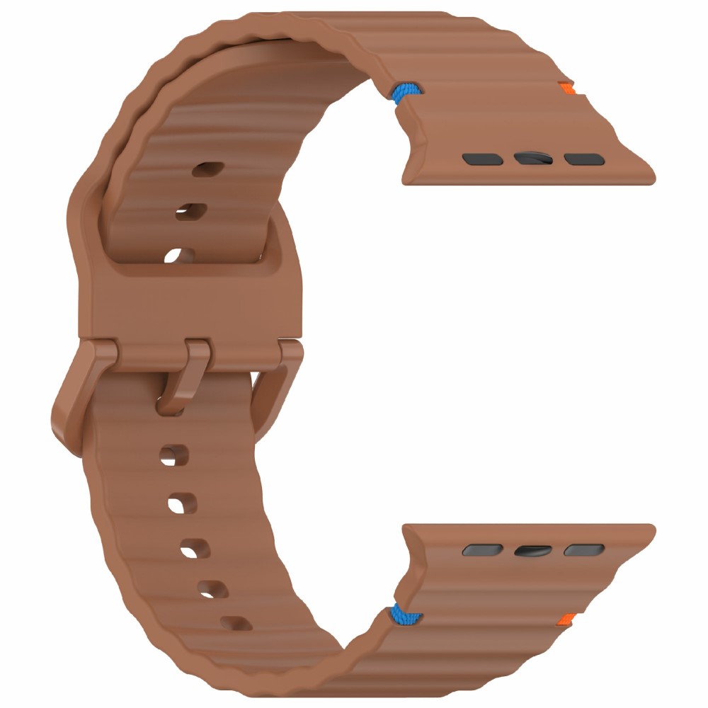  Apple Watch 42/44/45/46/49 mm Armband Silikon Wave Brun
