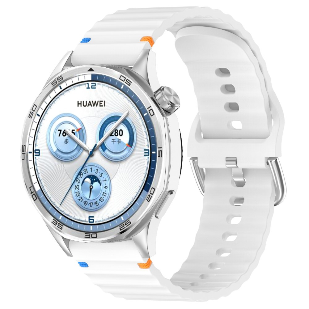  Klockarmband 22 mm Silikon Wave Design Vit