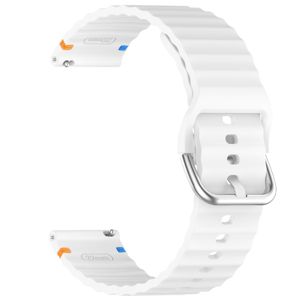  Klockarmband 22 mm Silikon Wave Design Vit