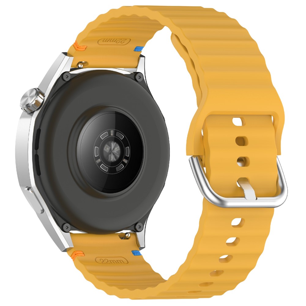  Klockarmband 22 mm Silikon Wave Design Gul