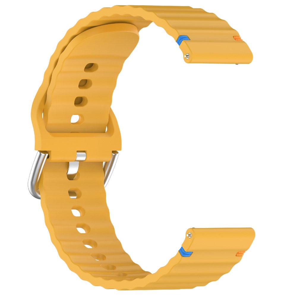  Klockarmband 22 mm Silikon Wave Design Gul