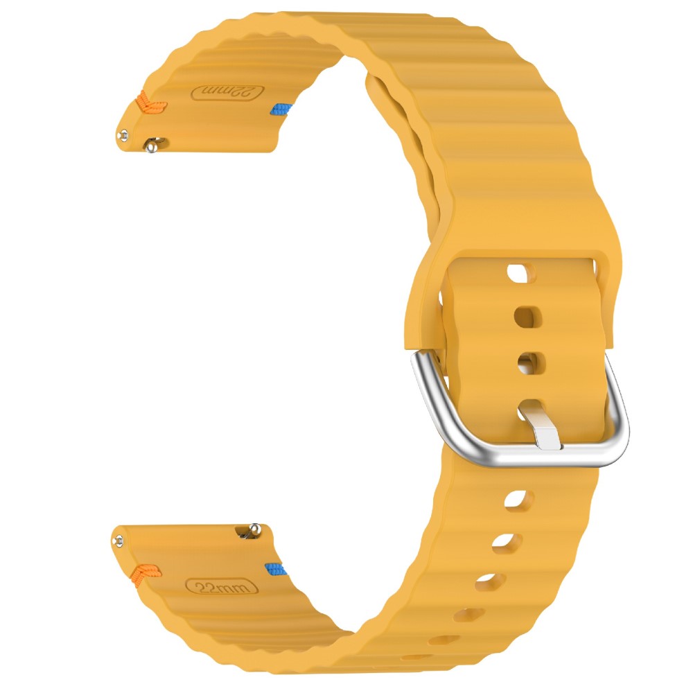  Klockarmband 22 mm Silikon Wave Design Gul
