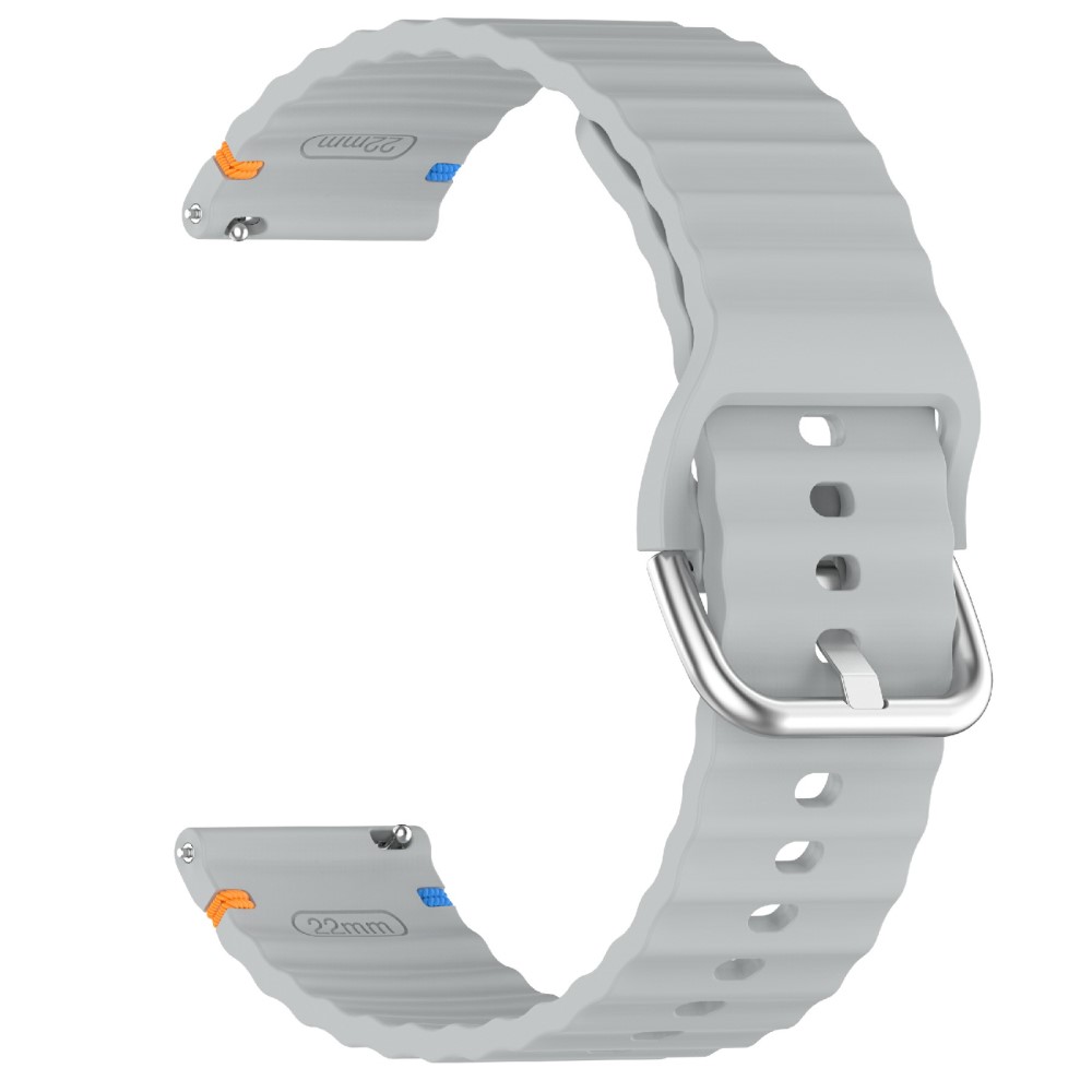  Klockarmband 22 mm Silikon Wave Design Grå