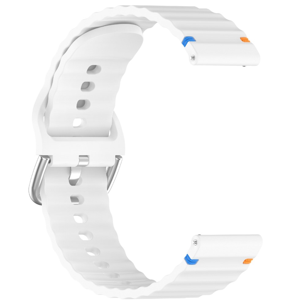  Klockarmband 20 mm Silikon Wave Design Vit