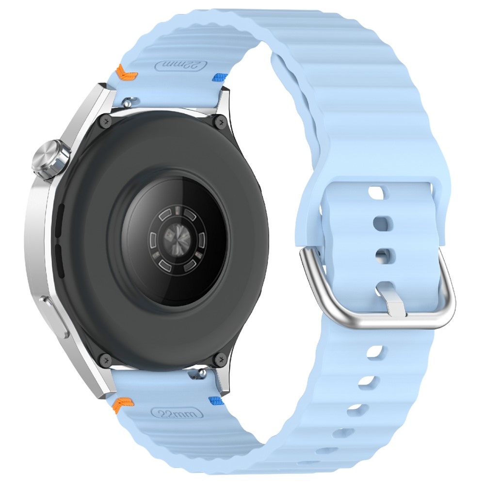  Klockarmband 20 mm Silikon Wave Design Ljus Blå