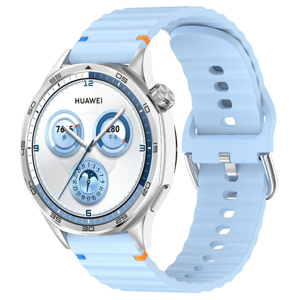  Klockarmband 20 mm Silikon Wave Design Ljus Blå