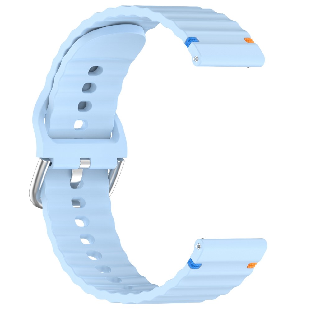  Klockarmband 20 mm Silikon Wave Design Ljus Blå