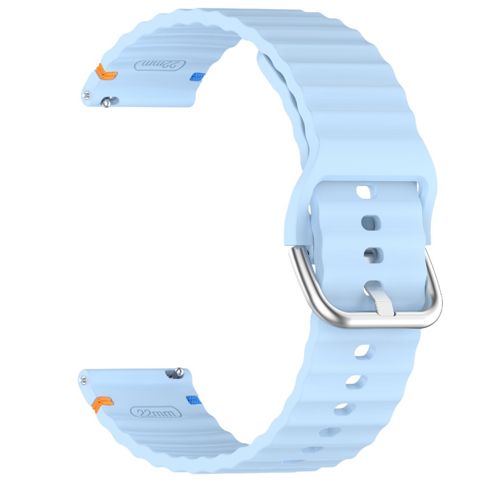  Klockarmband 20 mm Silikon Wave Design Ljus Blå