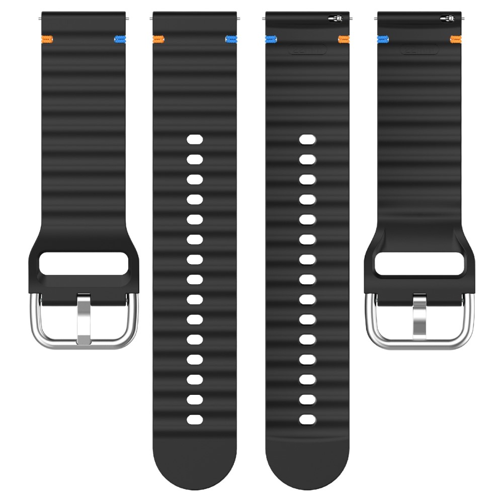  Klockarmband 20 mm Silikon Wave Design Ljus Blå