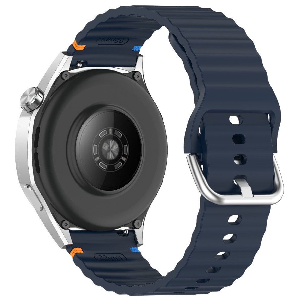  Klockarmband 20 mm Silikon Wave Design Mörk Blå