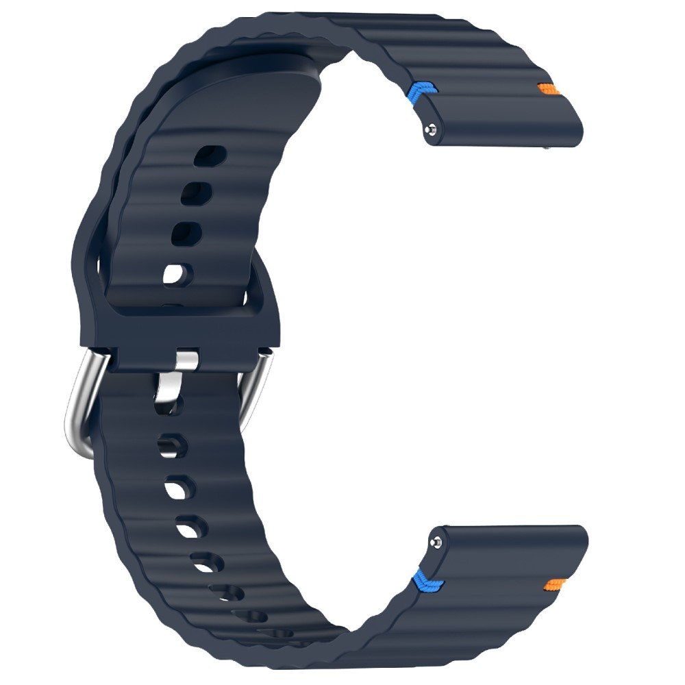  Klockarmband 20 mm Silikon Wave Design Mörk Blå