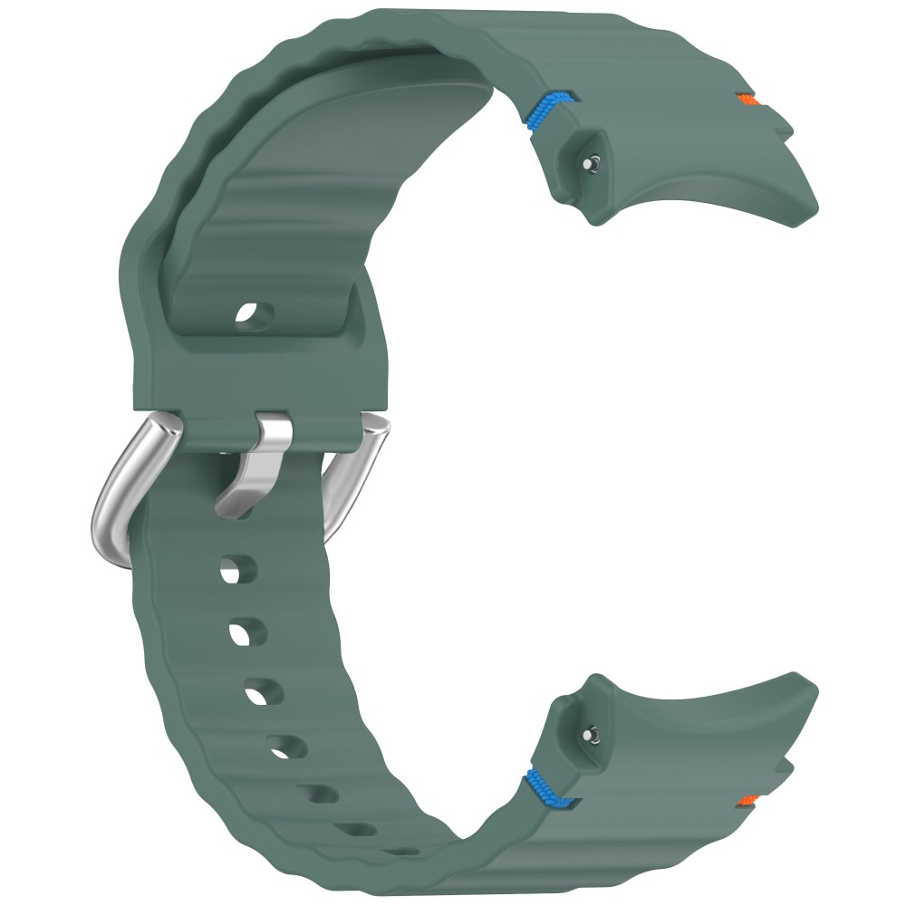  Galaxy Watch 5/5 Pro/6/7/FE Armband Silikon Wave Design Grön
