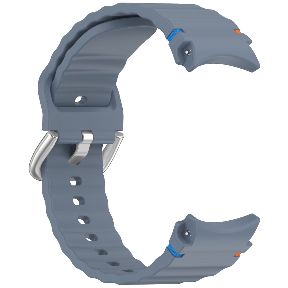  Galaxy Watch 5/5 Pro/6/7/FE Armband Silikon Wave Design Blå