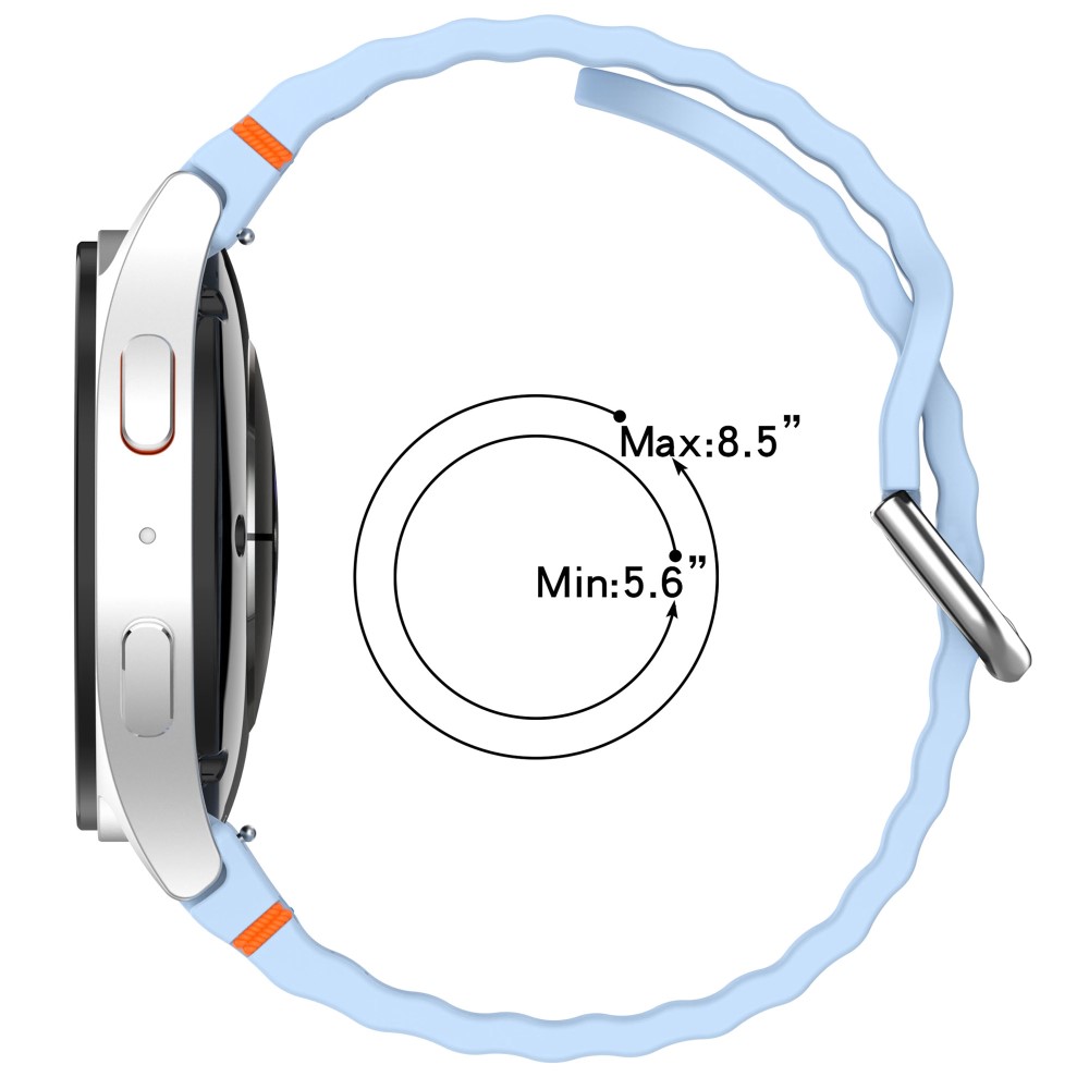 Galaxy Watch 5/5 Pro/6/7/FE Armband Silikon Wave Design Blå