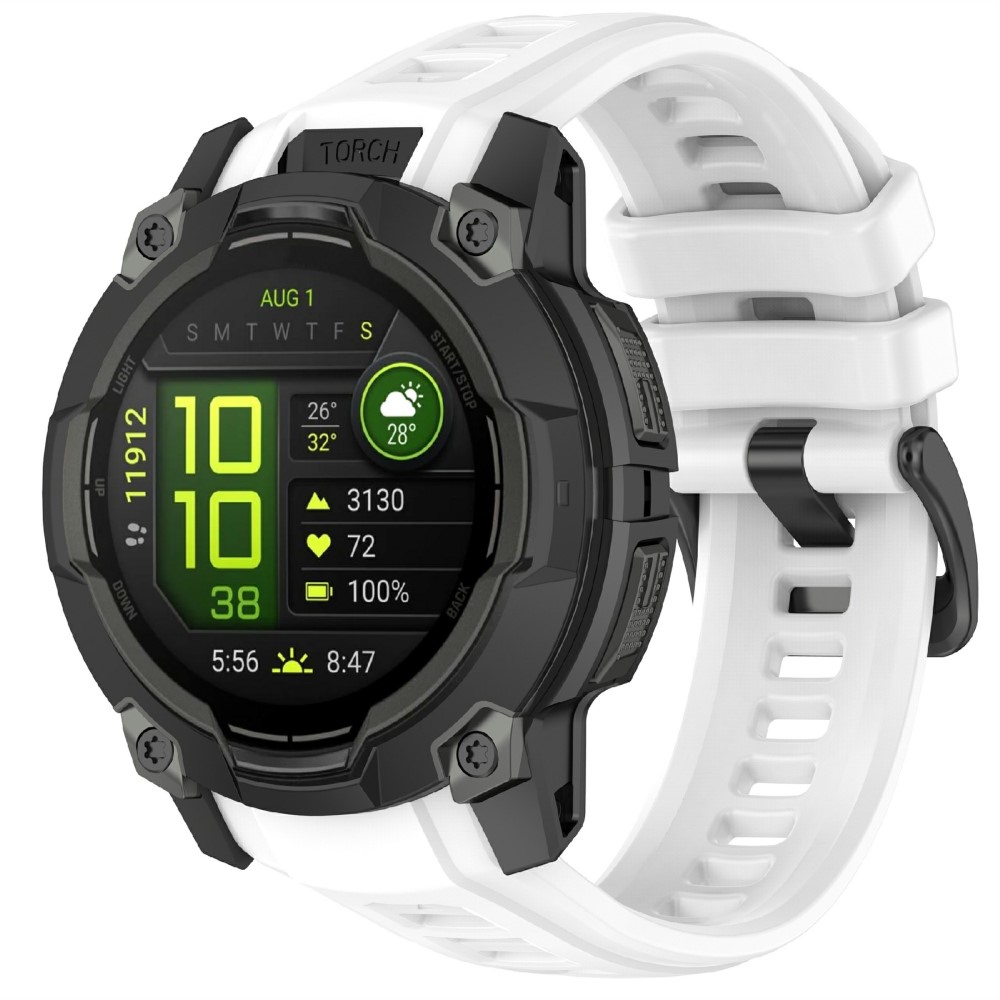  Garmin Instinct 3 50 mm Klockarmband Silikon Vit