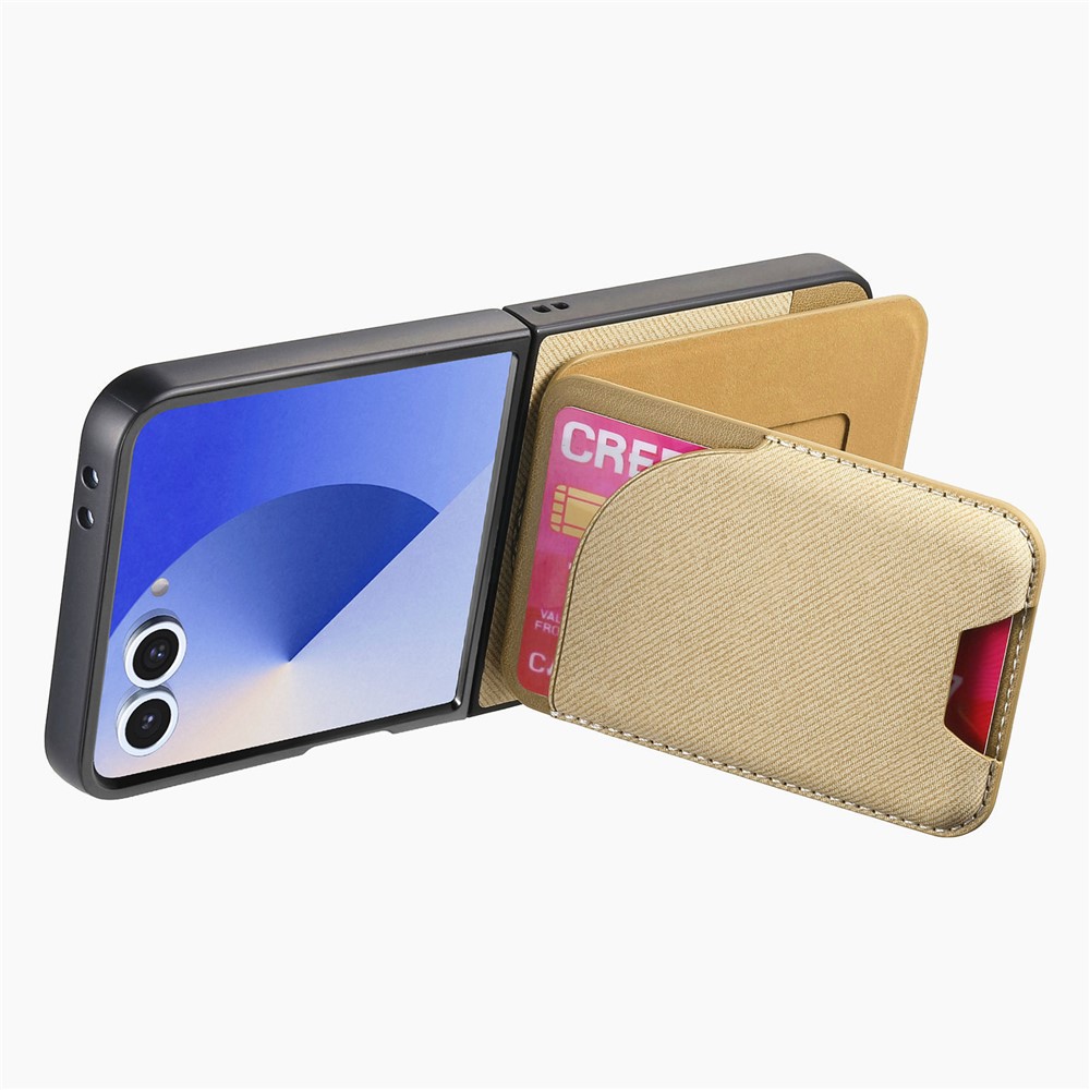  Galaxy Z Flip 7 Skal Inkl. Avtagbart Kortfack Läder Khaki