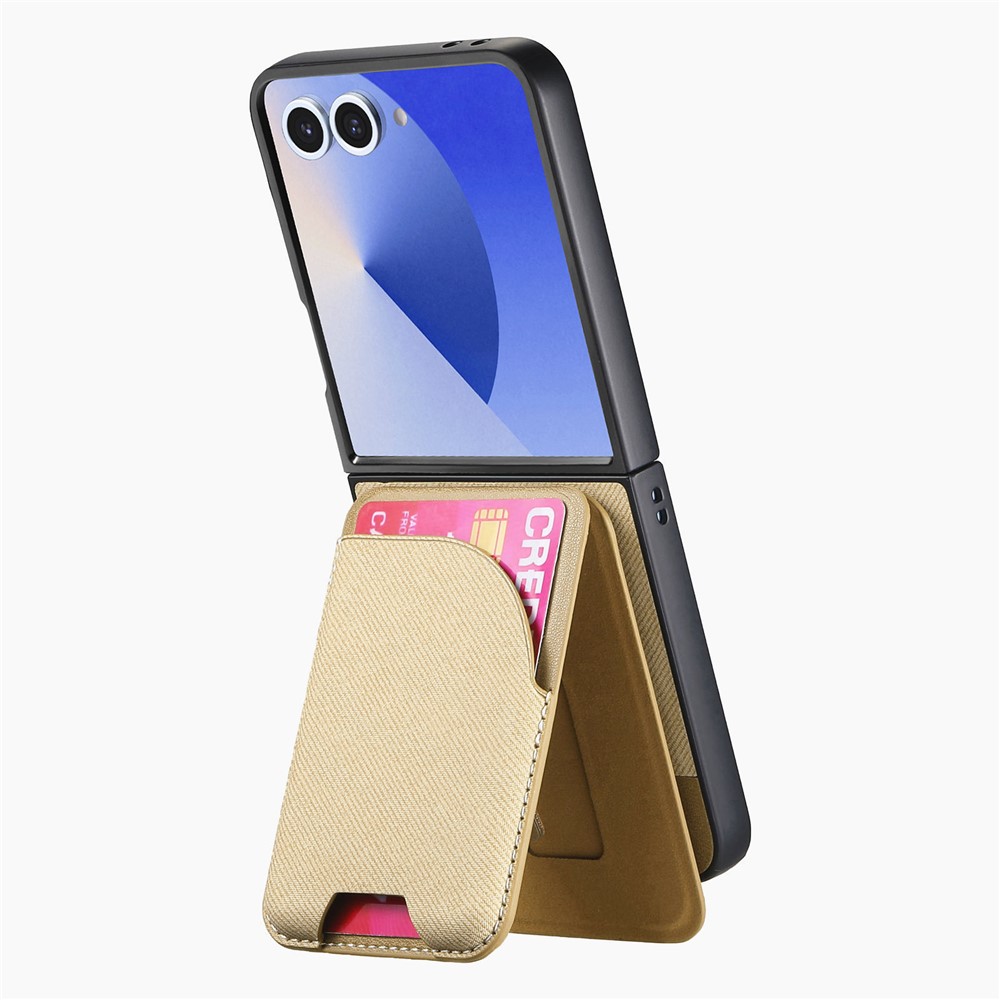  Galaxy Z Flip 7 Skal Inkl. Avtagbart Kortfack Läder Khaki