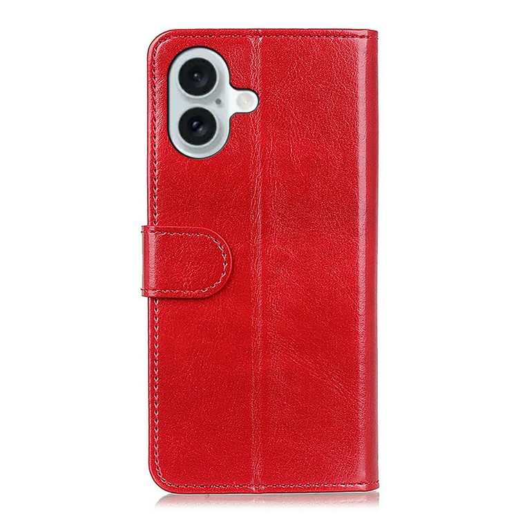  iPhone 17 Fodral Crazy Horse Läder Röd