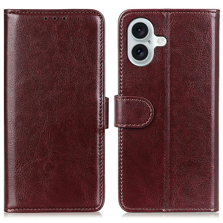  iPhone 17 Fodral Crazy Horse Läder Brun