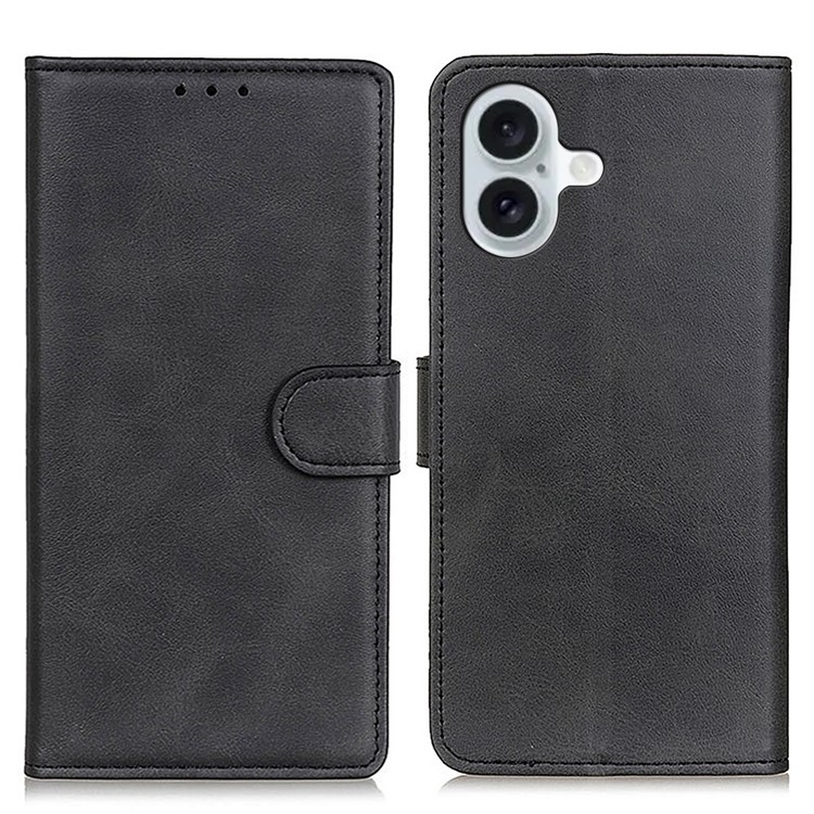  iPhone 17 Plånboksfodral Läder Svart