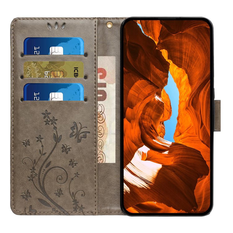  iPhone 17 Fodral Med Blommigt Tryck Grå