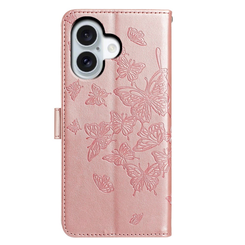  iPhone 17 Fodral Med Fjäril Tryck Roséguld