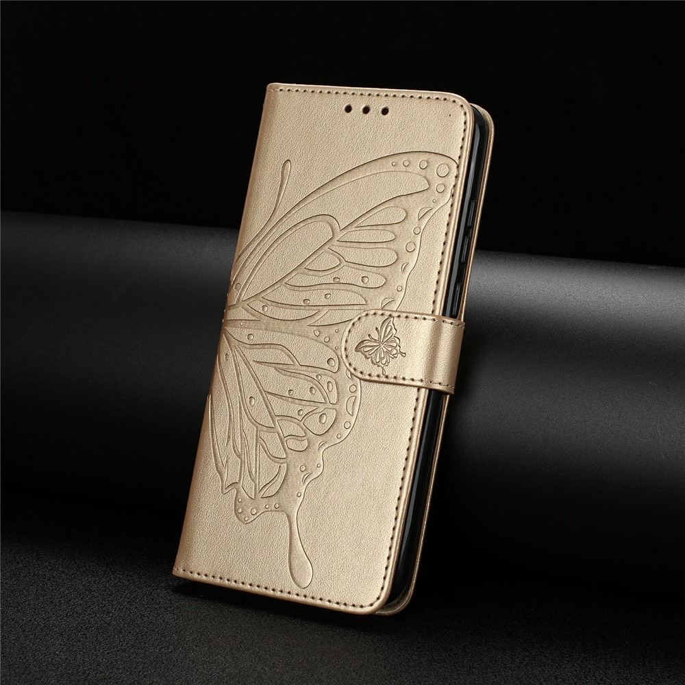  iPhone 17 Fodral Med Fjäril Tryck Guld