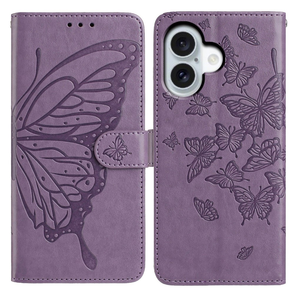  iPhone 17 Fodral Med Fjäril Tryck Lila