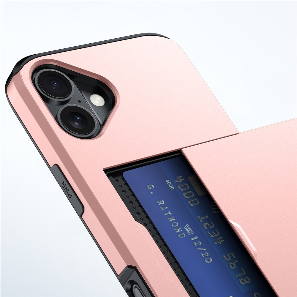  iPhone 17 Skal Hybrid Med Kortfack Roséguld