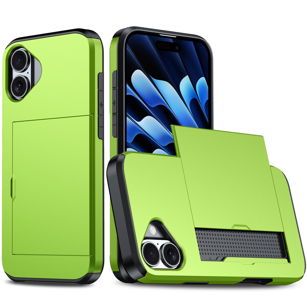  iPhone 17 Skal Hybrid Med Kortfack Grön