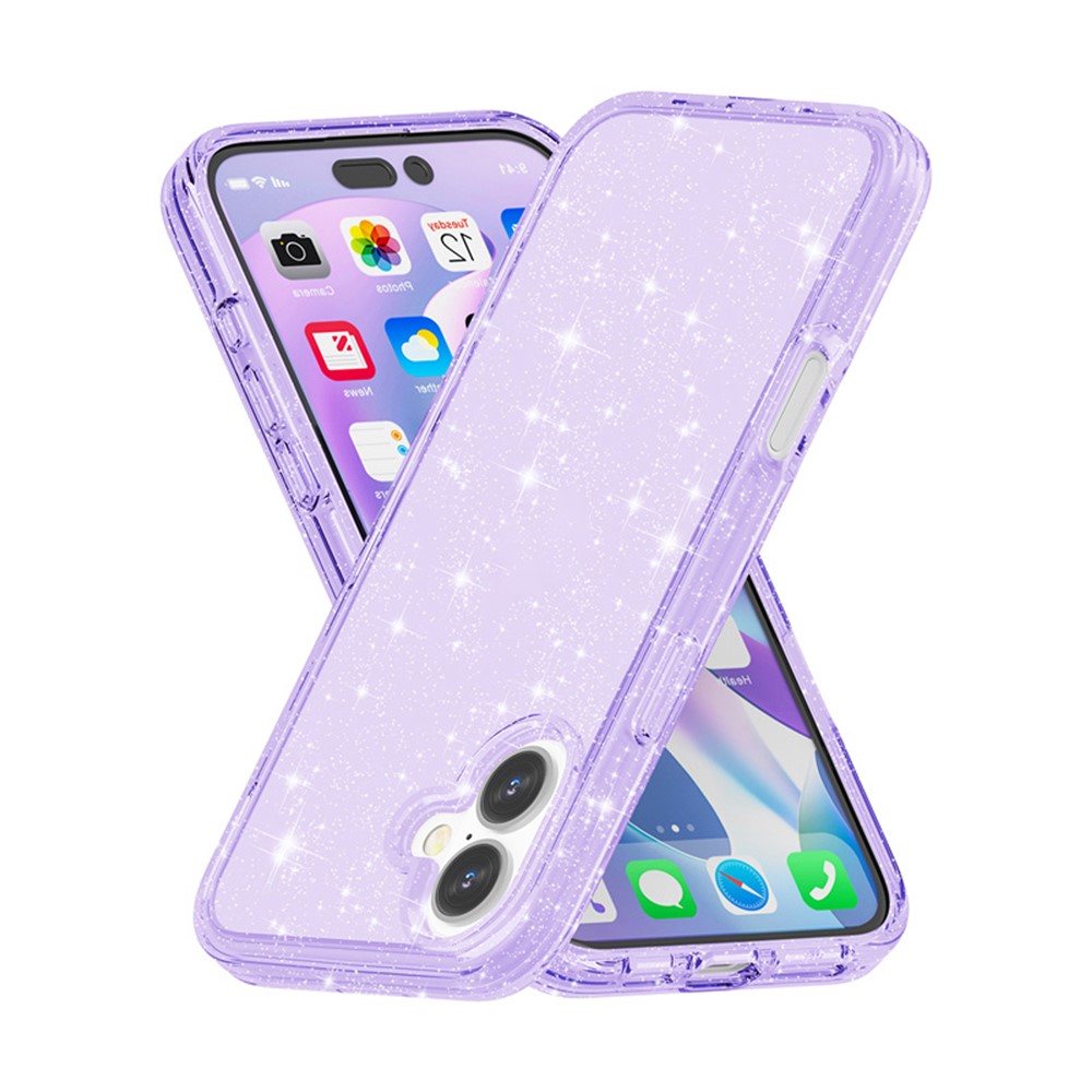  iPhone 17 Skal Hybrid Glitter Lila
